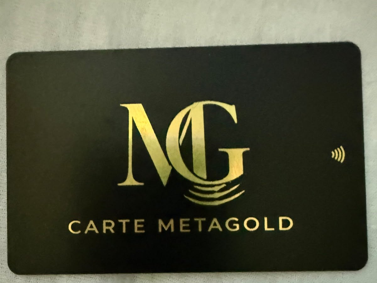 La carte Métagold, noire et or
